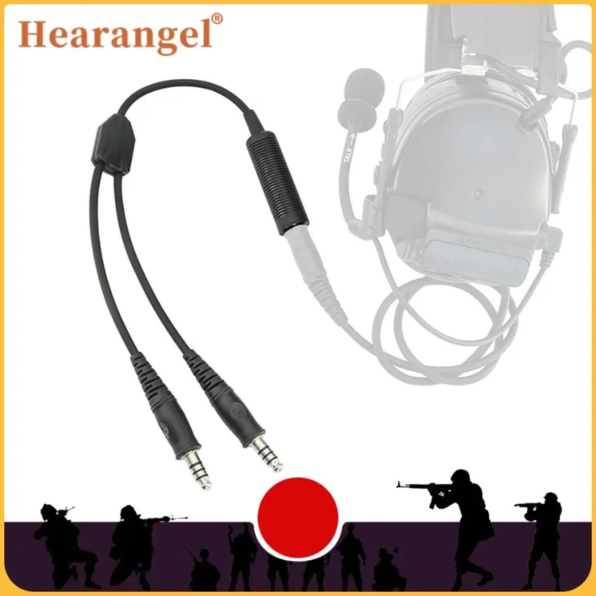 

Tactical Dual Pass to Single Pass Cable Headset Adapter Compatible with Comta SORDIN Tactical Headset for Hunting Shooting