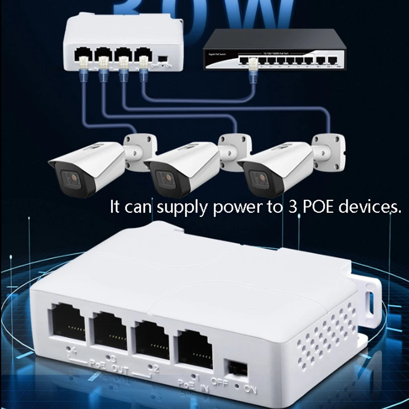 ✰✪4 Port PoE Extender Waterproof Poe Repeater For IP Port Transmission Extender For POE Switch NVR IP Camera