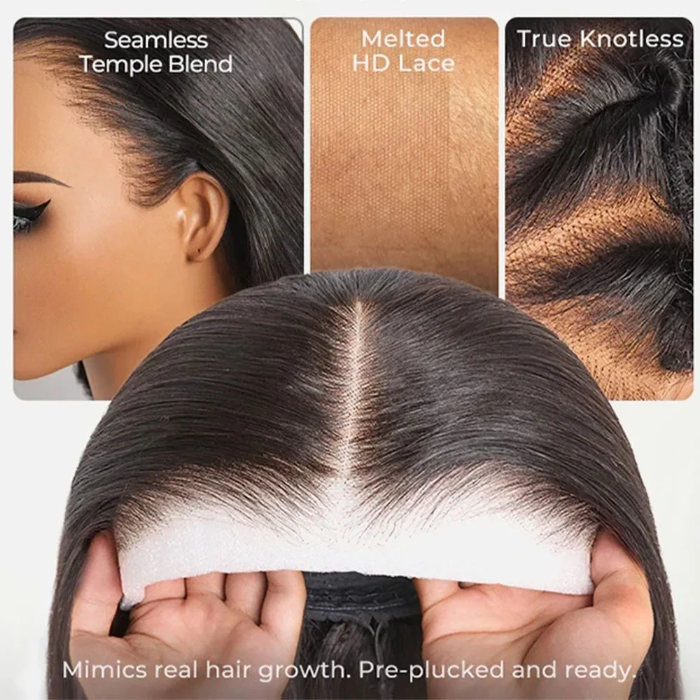 30 42Inch 13x4 13x6 HD Transparent Bone Straight Lace Front Wigs 250