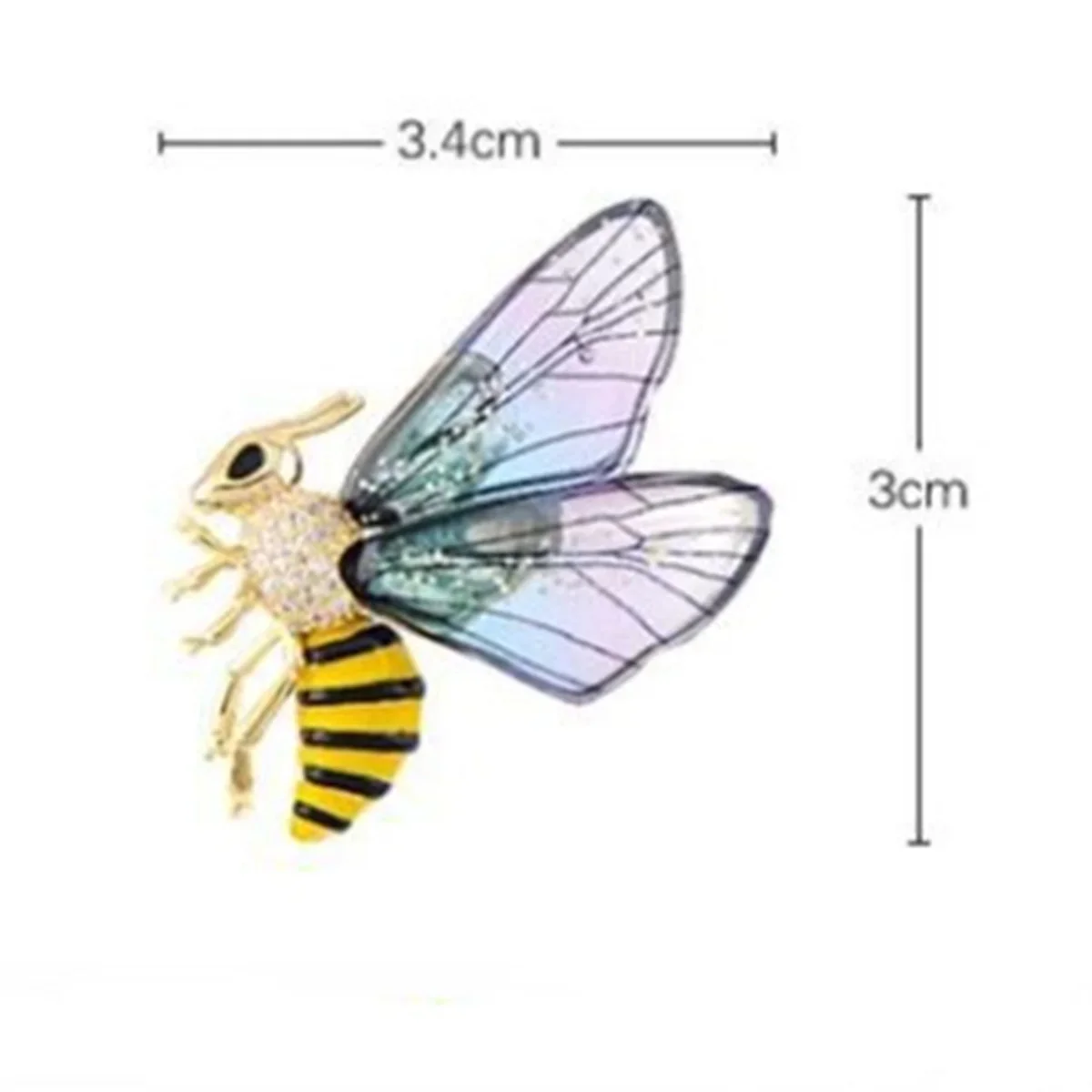 1 قطعة بروش النحل رائعة ، مجوهرات الحيوانات الجناح الملونة ، دبوس رائع وأنيق ، هدية مجوهرات الحفلات العصرية والرومانسية #6