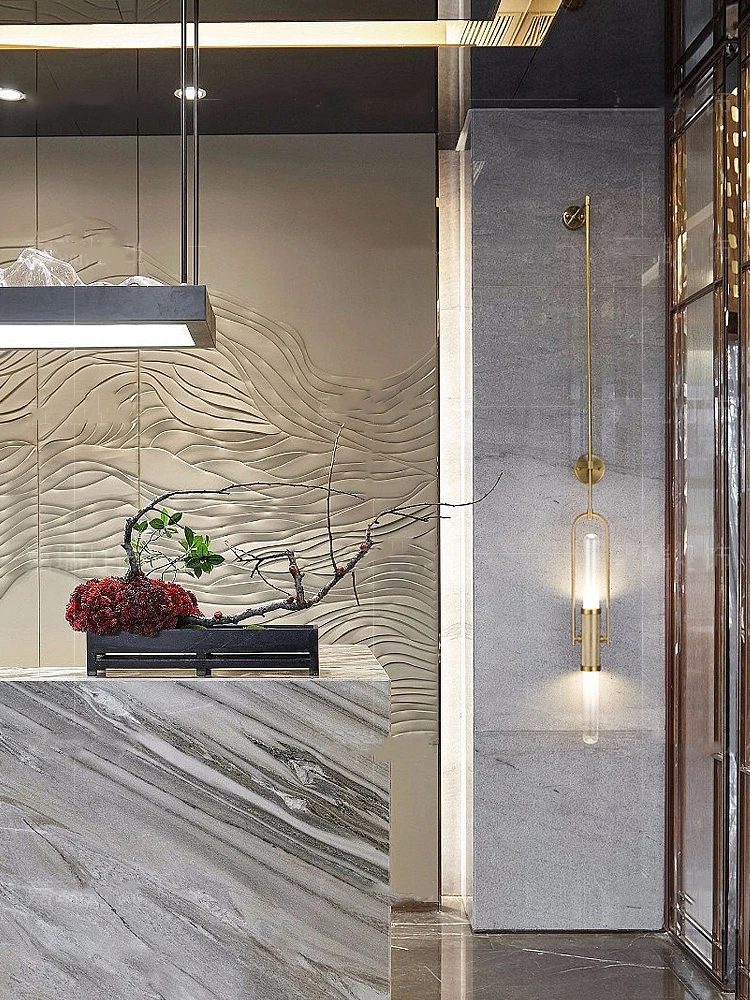 Creative Art Wall Lamp Clear Glass Gold Metal G9 Bulb