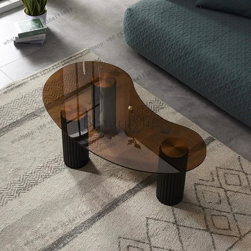 FGliving room coffee table household light luxury tempered glass tea table creative special-shaped furniture
