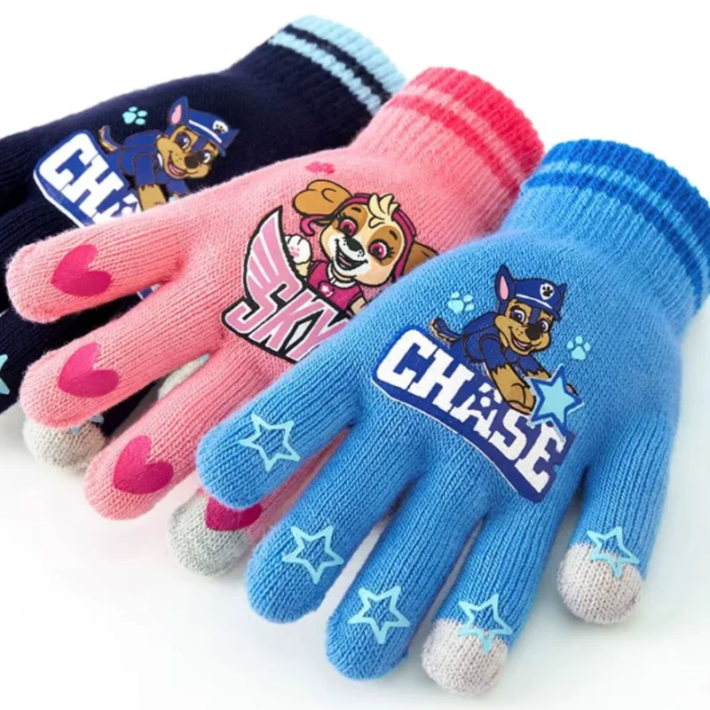 New Genuine Paw Patrol Gloves for Girl Boy Autumn Winter Glove Skye Everest Chase Non Slip Breathable Mitten Christmas Gift