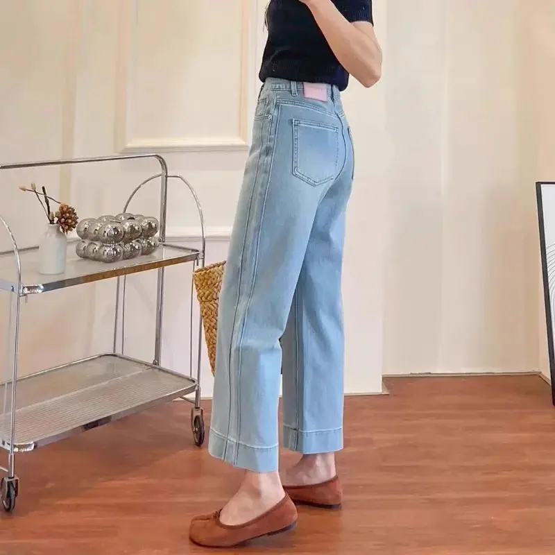 

High Waist Straight Leg Women's Jeans Body Slim Fit New 2026 Elastic PU Fabric Ladies Faion Winter Collection