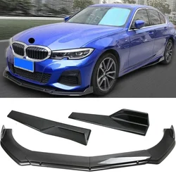 Universal Adjustable Angle 4pcs 177-195cm Car Front Bumper Lip Spoiler Splitter 2pcs 45cm Side Skirt Body Kits Car Accessories
