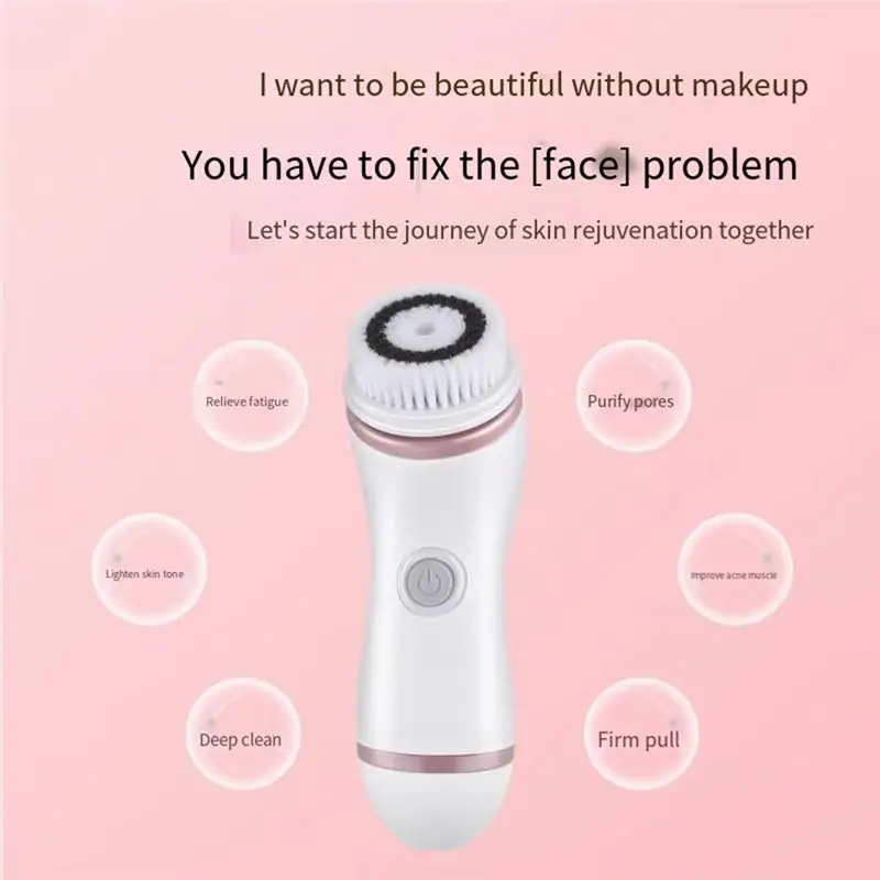 Global Sale-Siliconen gezichtsreiniger Borstel Gezichtsreinigingsapparaat Diepe poriënreiniging Andgentle Peeling