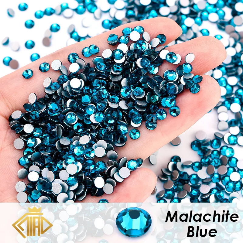 Top High Quality Glass Rhinestones with Super Bright Crystal Non-Hotfix Flatback Stones for DIY Nail Art and Crafts