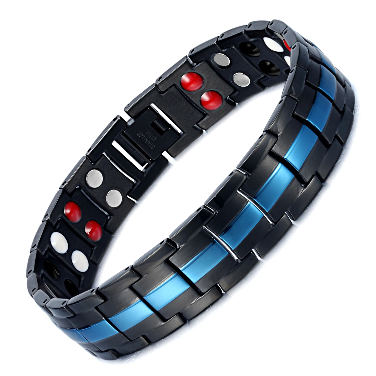 WelMag Stainless Steel Magnetic Bracelets For Men Relief Arthritis Pain Health Jewerly 4 Elements Decorative Accessories 2024