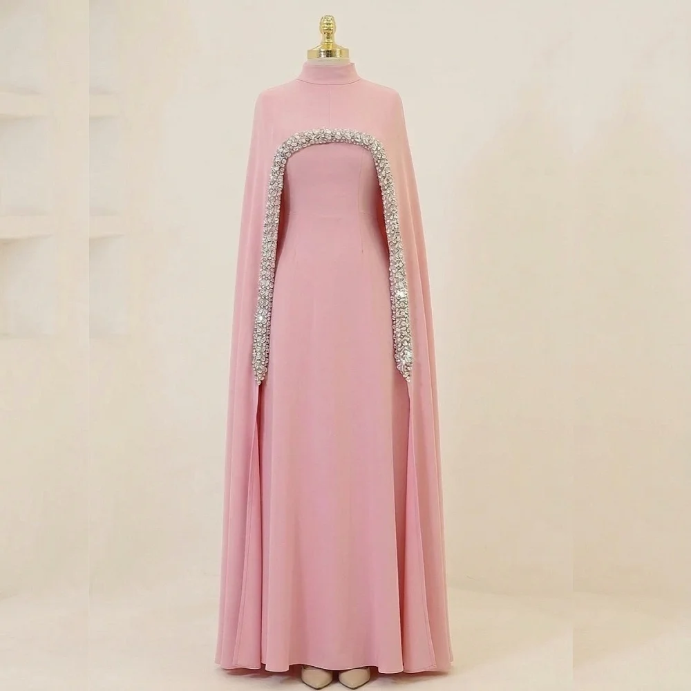 

Customized Formal Glitter Evening Gowns Rhinestone Classic Pleat A-line Long Dresses Wedding Party Dress Elegant High Quality