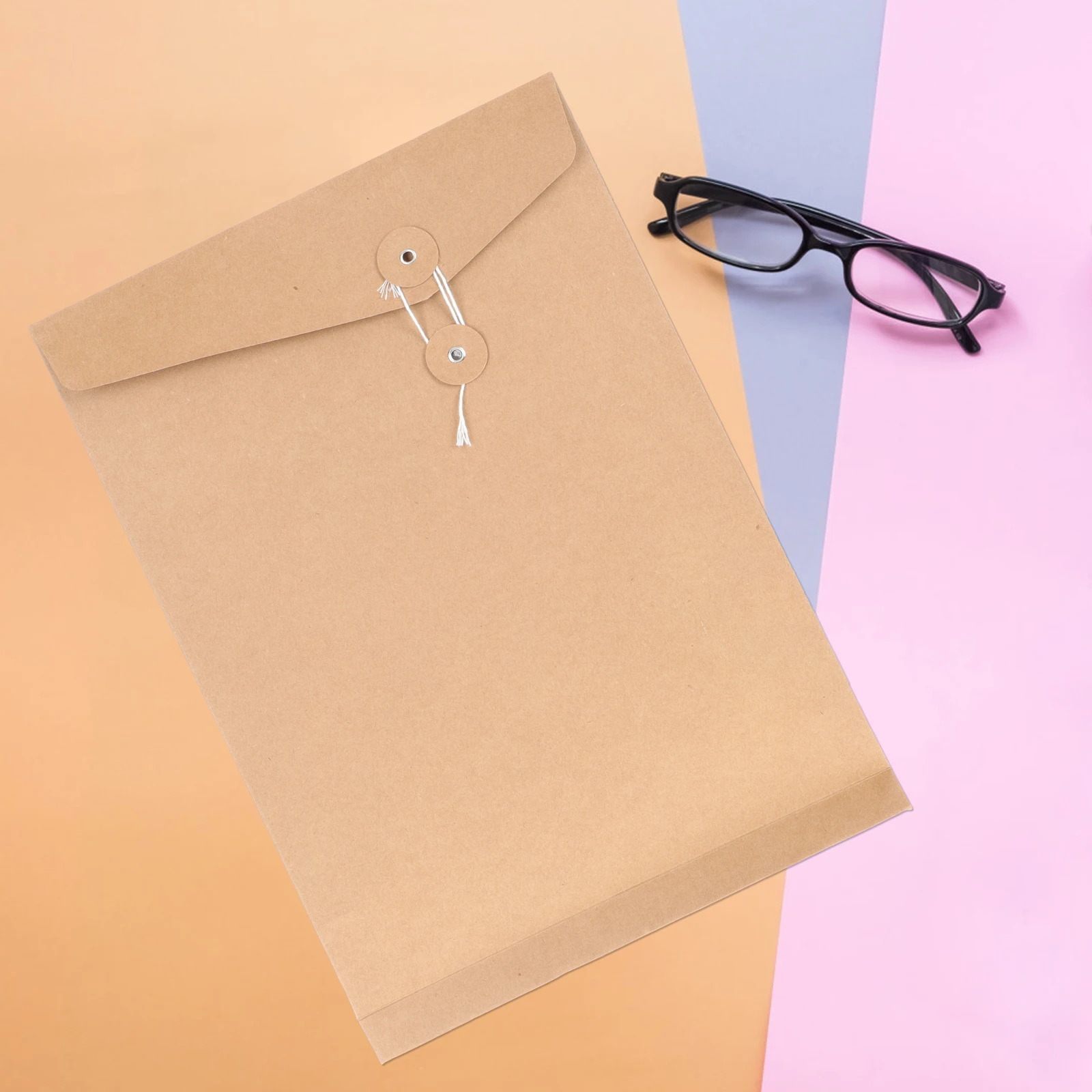 

10Pcs Kraft Paper Document Envelope String Tie Closure File Organizer Folder