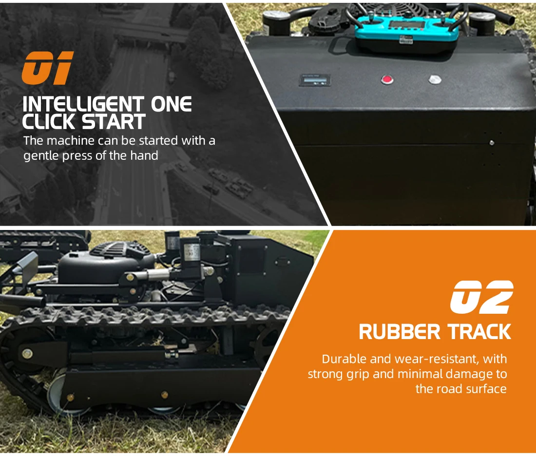 Advanced Remote Control Lawn Tractor with Snow Removal Attachment, LED Headlights for Enhanced Visibility in Low Light