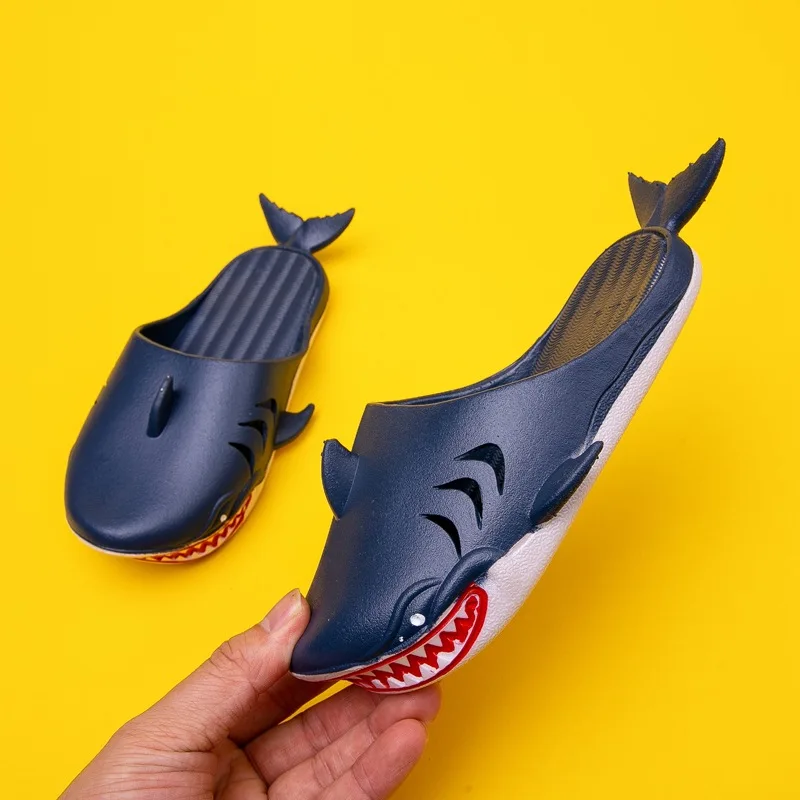 Funny Shark Kid Slippers Boy Girl Shoe Creative Cartoon Home Indoor Slippers Kid Shoe Fashion Casual Non-Slip Bathroom Shoe