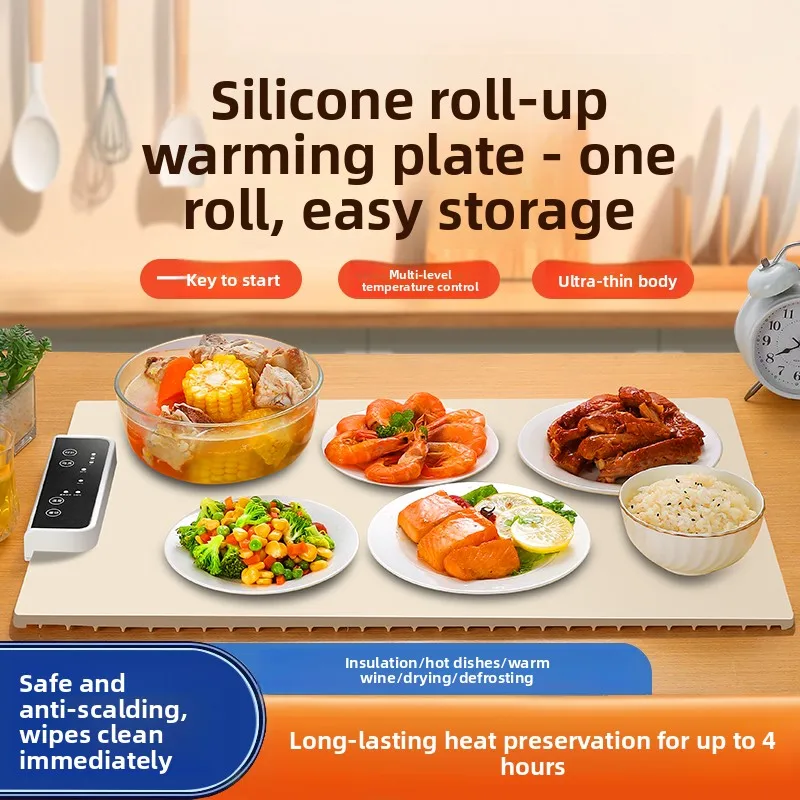 

Silicone food warmer/heating board, household constant temperature multi-functional foldable food warmer
