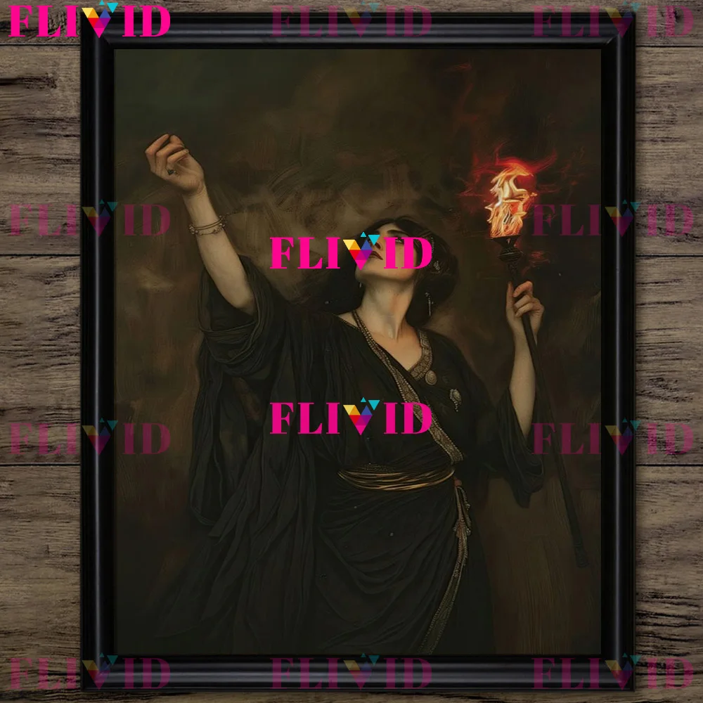 Hecate Goddess Of Witchcraft Wall Art,Moody Victorian Canvas Painting,Beautiful Goddess Of Magic Art Poster And Print,Home Decor - Image 3
