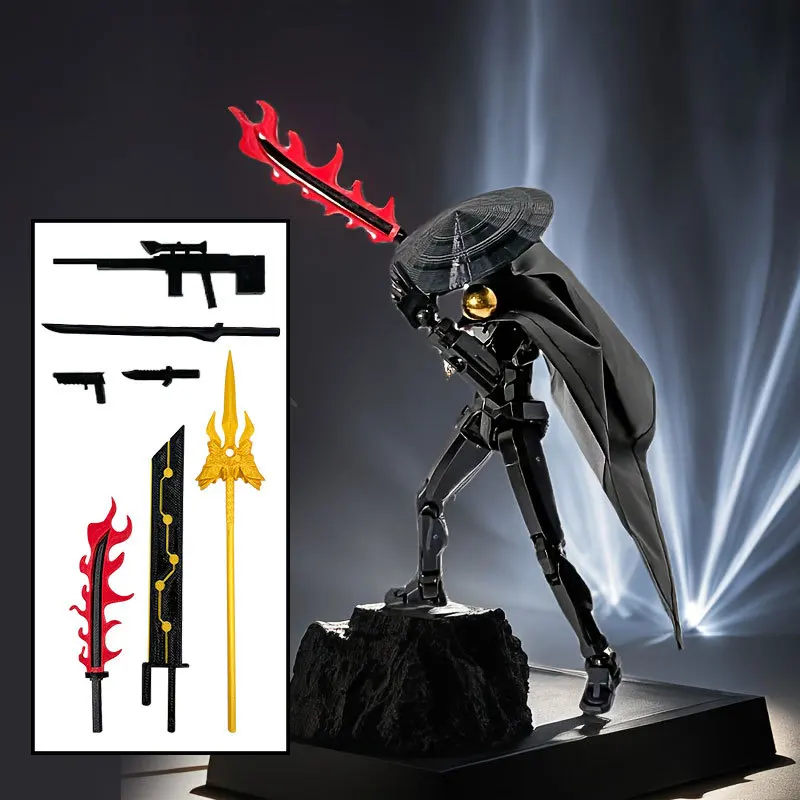 Jianghu chevalerie soldat 13 figurines d'action 3D imprimé multi-articulé mobile chanceux 13 figurine factice bricolage assemblage enfants jouet