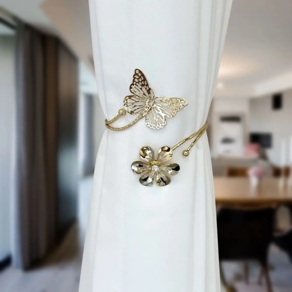 Metal Flower Leaves Shape Hook Holder Curtain Holdback Buckle Home Decoration - view 5