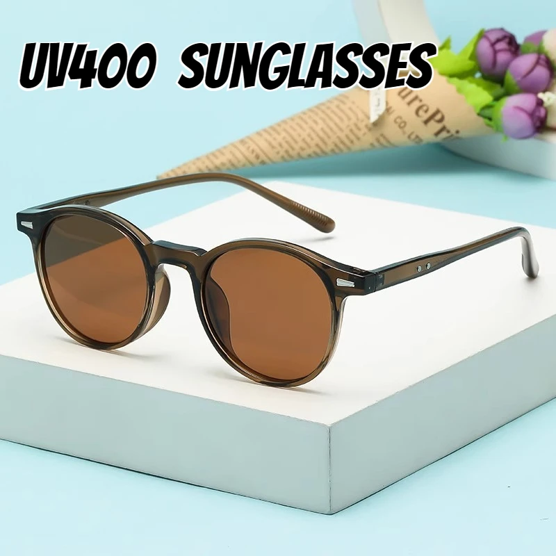 

Vintage UV400 Sports Sun Glasses for Women Men Small Round Frame Ultralight Sun Glasses Classic Outdoor Travel Driving Goggles