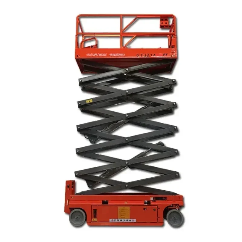 Self Propelled 12m Outdoor Mobile Scissor Lift  Fully Electric Auto Self Drive Electric Scissor Lift Table