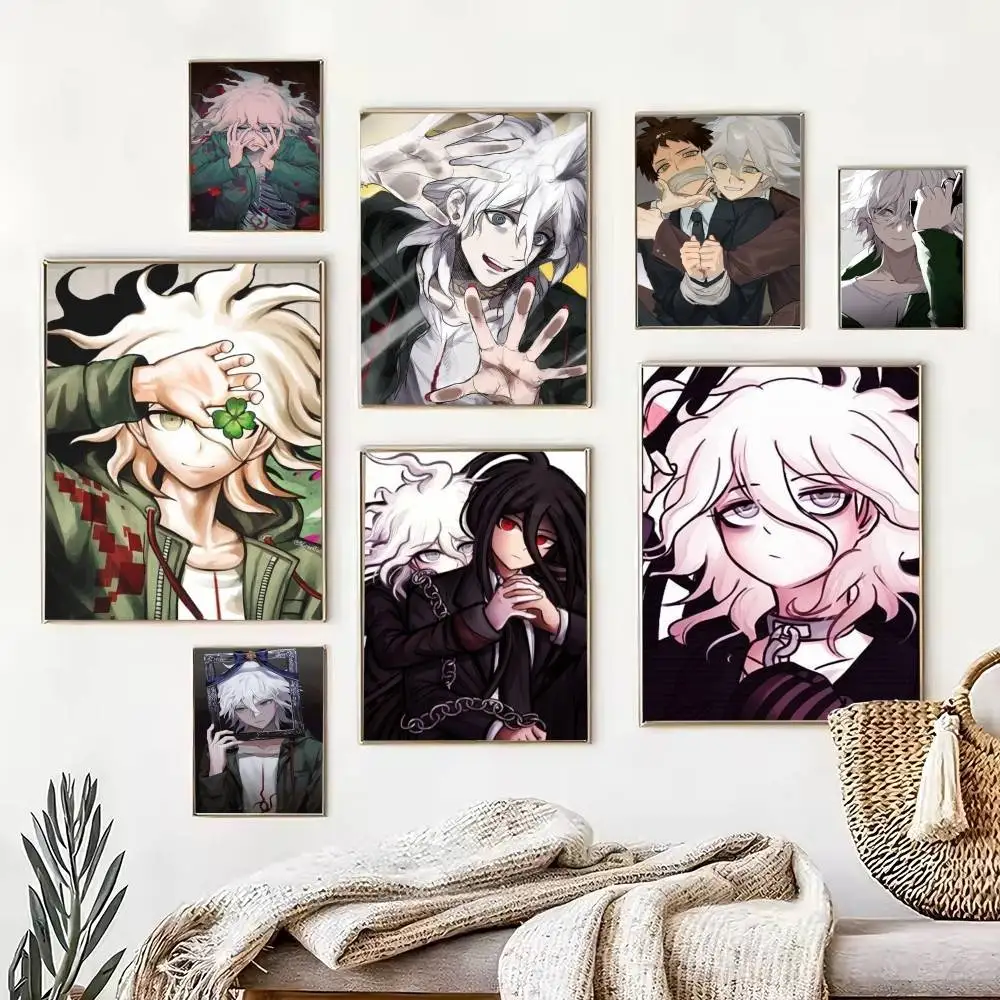 Nagito Komaeda Game Danganronpa  Poster Waterproof Wall Art Sticker For Bar Living Room Vintage Decor High Quality Print Gift