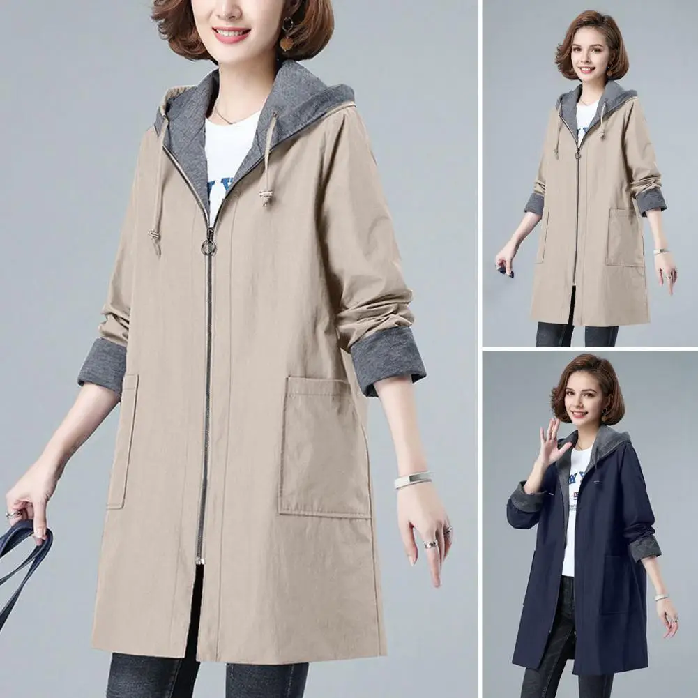 

Spring Autumn Women Jacket Coat New Windbreaker Jacket Casual Loose Hooded Trench Coat Short Jacket Women Outerwear Warm Coat