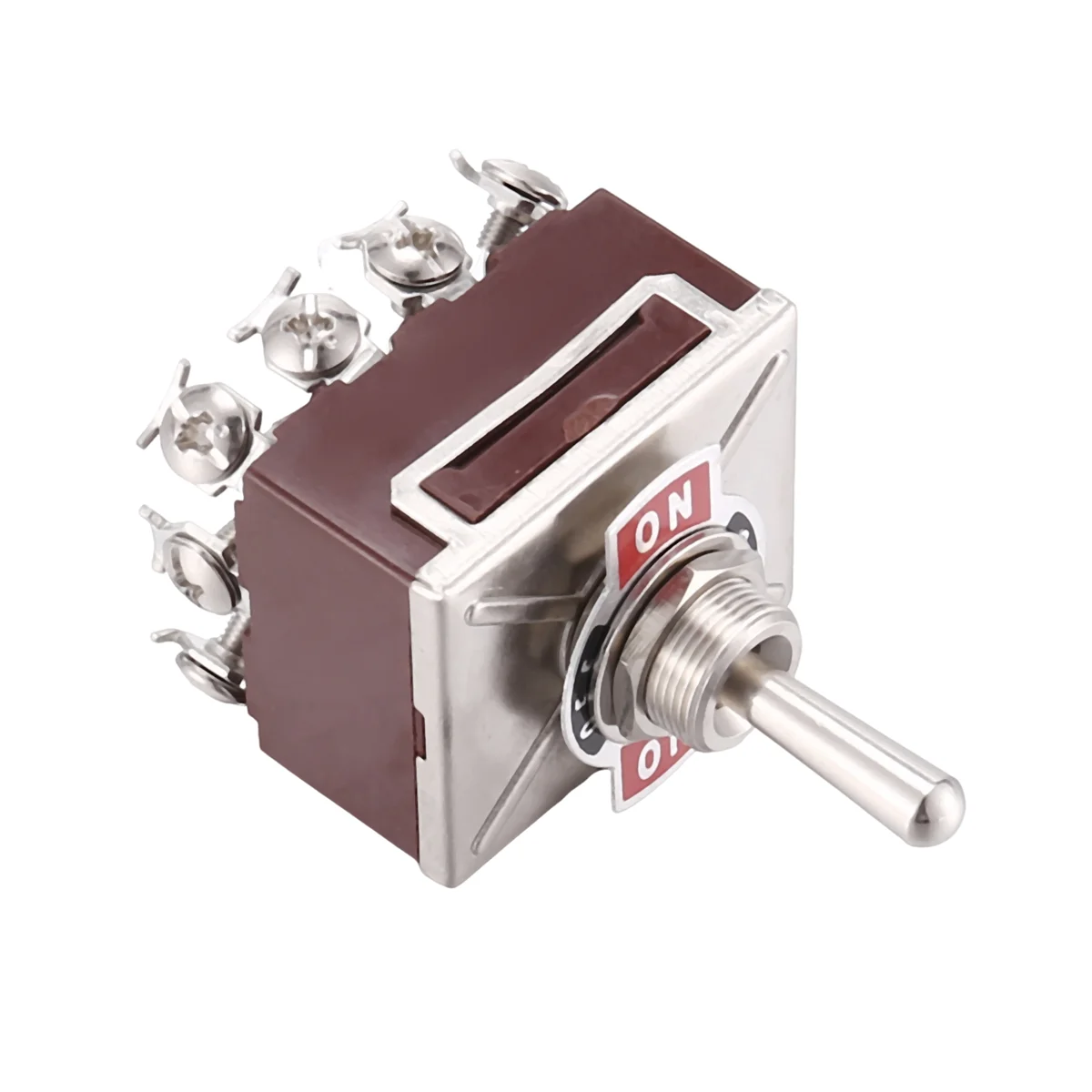 FLLF AC 380V 10A ON/OFF/ON 3 Posisi 12 Pin Menempel Saklar Toggle 4PDT