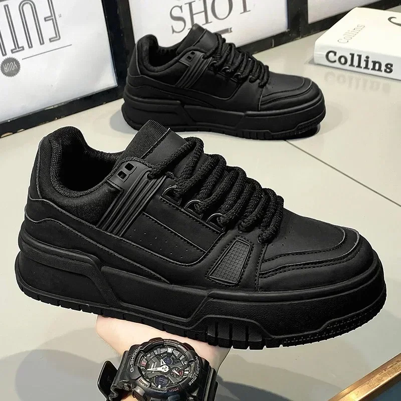 Original Brand Men's Sneakers Fashion Platform Casual Shoe Skateboard Shoes for Men Lace Up Sports Shoes White Black Tenis Shoes