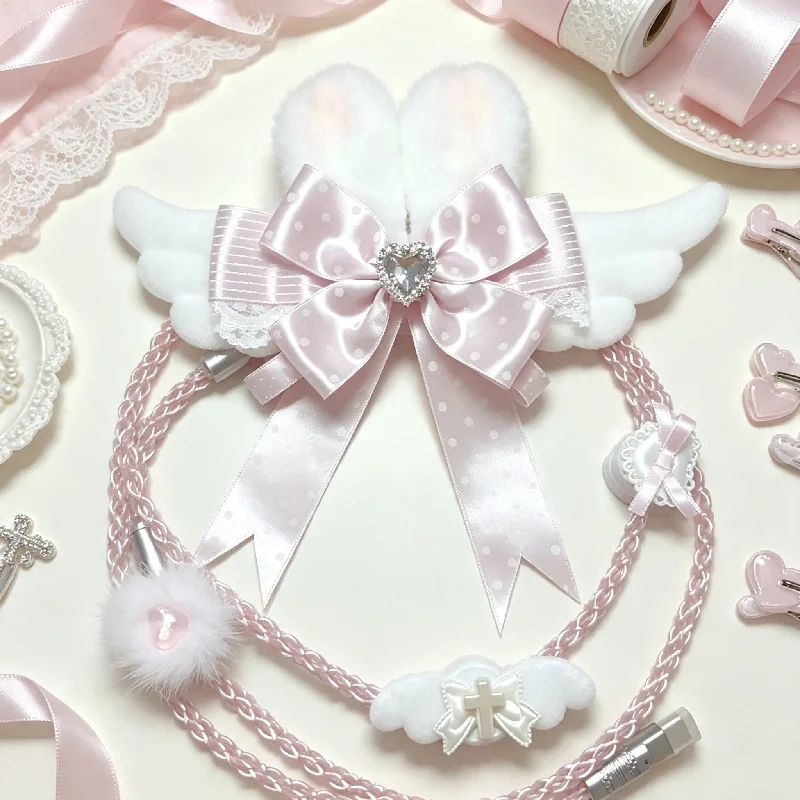 Custom 8k Aviator Cable Cute Angel Rabbit 1.3m Luminous Type-c Interface Magnetic Mechanical Keyboard Cable Desktop Decoration
