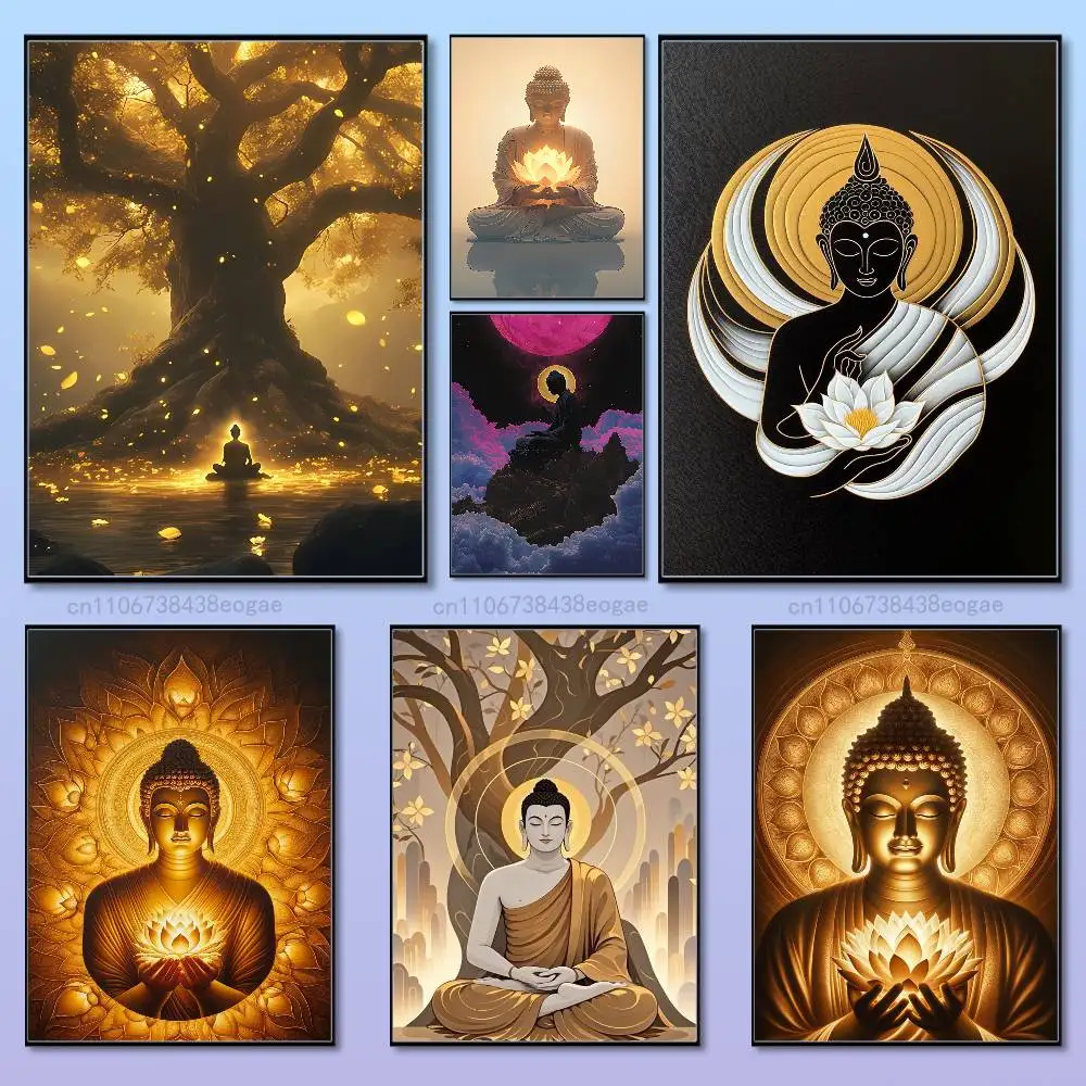 

Pattern Buddha Art Belief Poster High Perfect Gift Quality Wall Art For Home Office Bedroom Living Room Hallway Bar