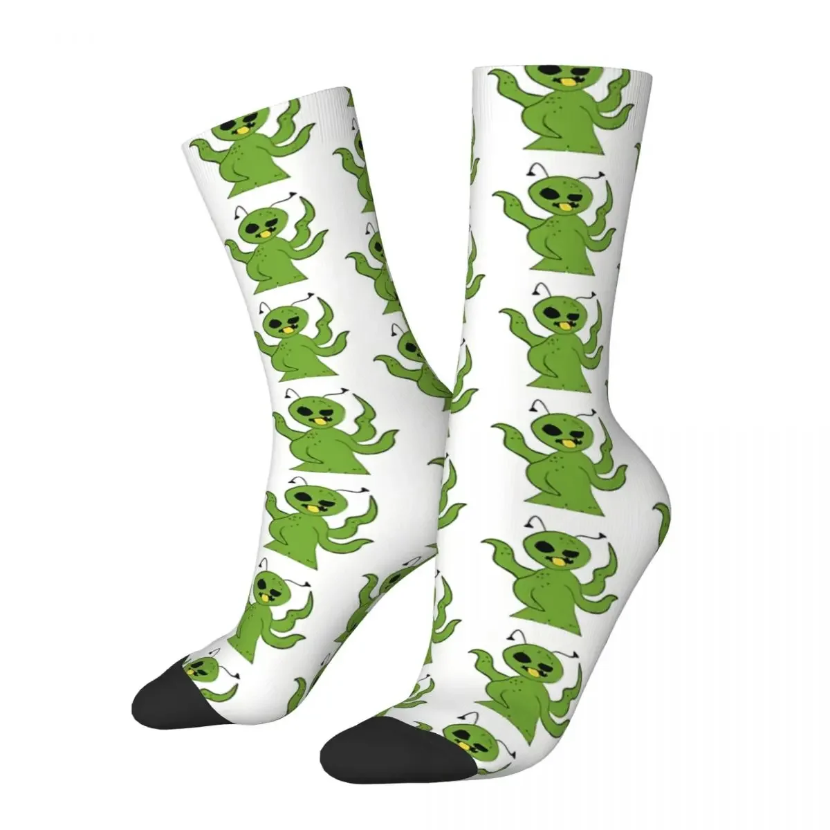 

Hip Hop Green Monster Crazy Men Women Socks Alien Unisex Harajuku Seamless Funny Happy Crew Sock Breathable Basketball Socks