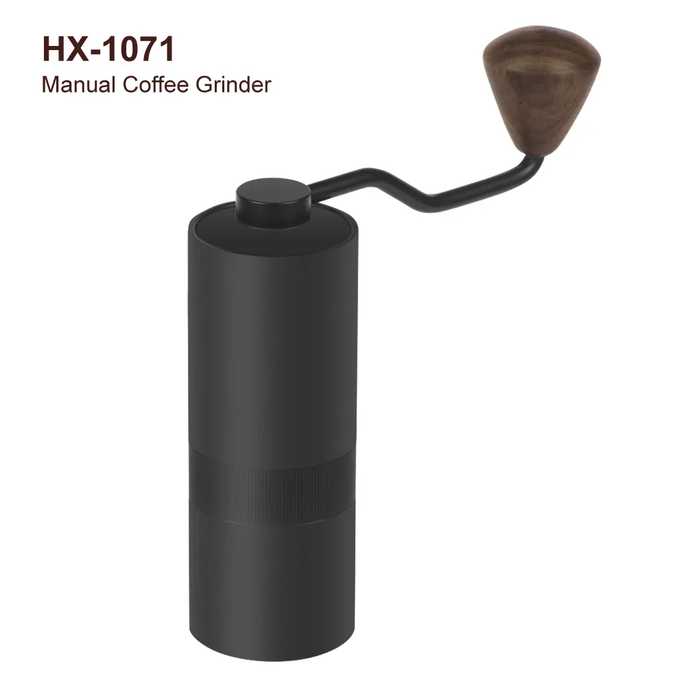 

Free Custom Logo Aluminum Alloy Black Hand Coffee Grinder Camping Portable Conical Burr Mini Manual Coffee Grinder