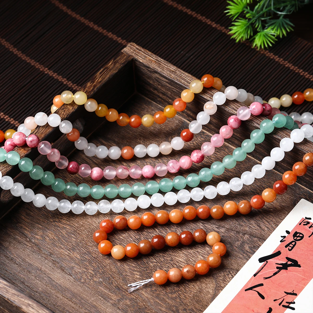Natursteinperlen, Südlicher Jade-Aventurin, runde lose Edelsteinperlen für Schmuckherstellung, DIY-Zubehör, Armbandzubehör, 15" – Detail 6