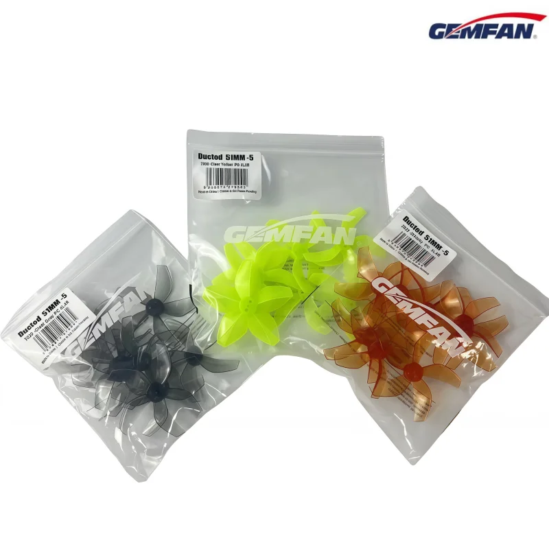 

8pc/lot GEMFAN D51 2x2x5 2inch five-blade propeller 2020 FPV 51mm propeller duct silent for RC FPV Racing Freestyle Drone