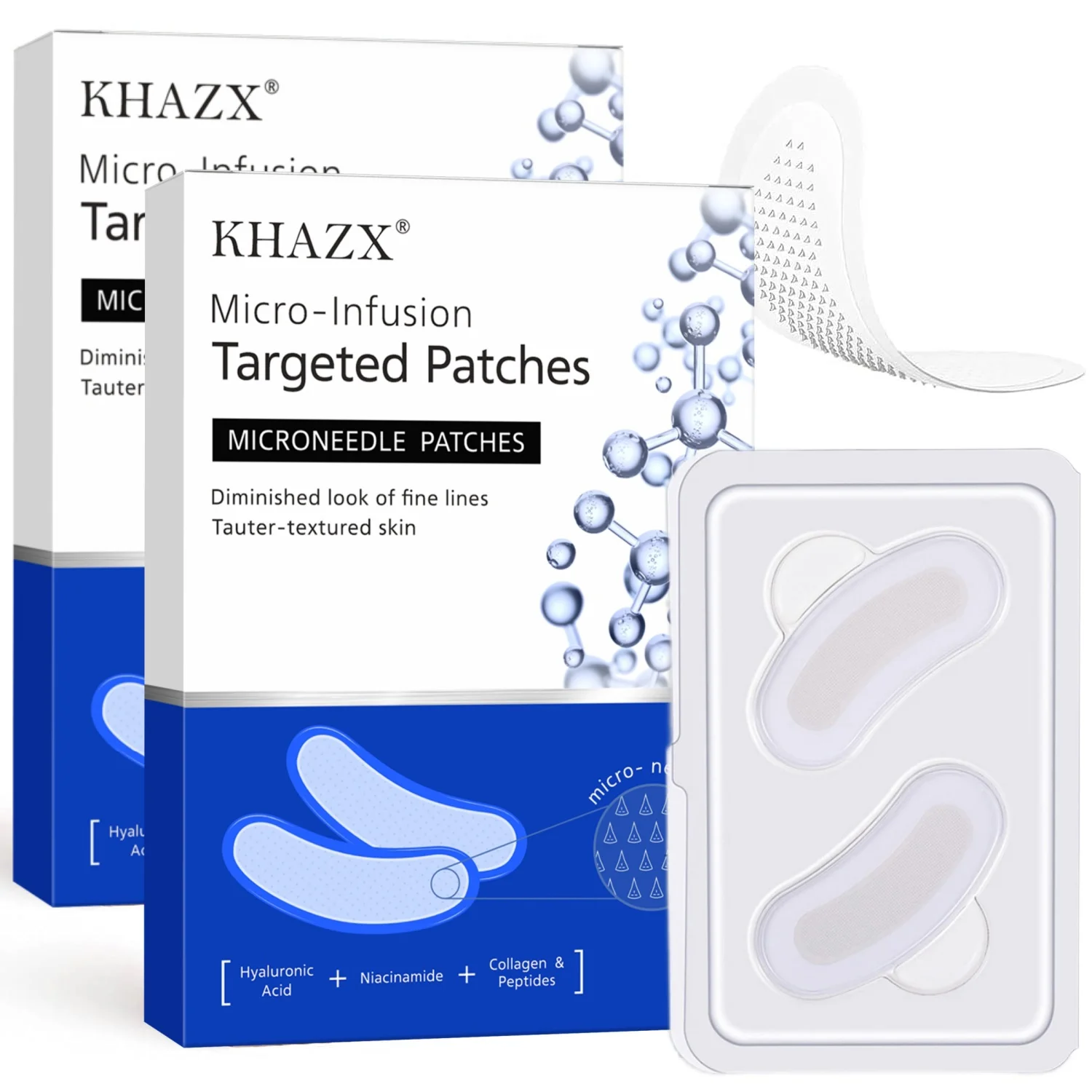 RetinolMicroneedle Eye Patches(1Pair)|With Hyaluronic Acid&Firming Peptides Suitable for Forehead,Eye Area,Crow's Feet&Laugh