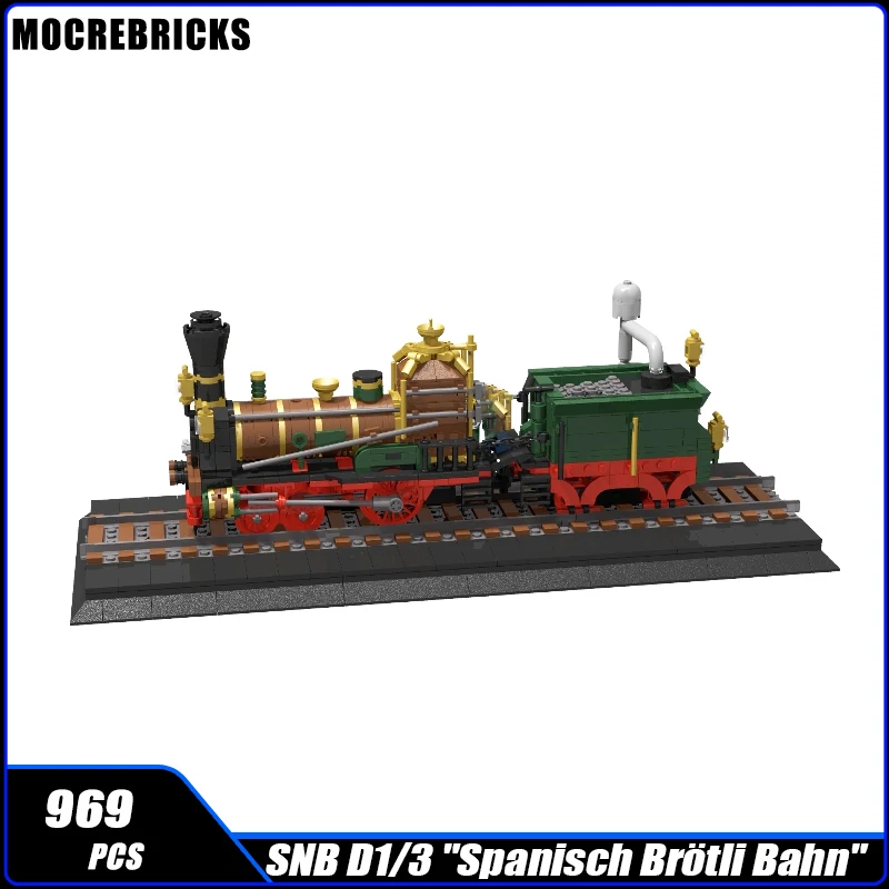 City Spanish Broadley Railway Freight Steam Locomotive Building Block Assemble Model Train Transport Brick Toy Children Gifts