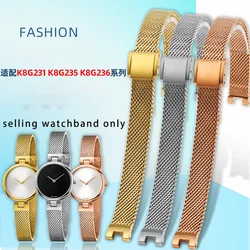 Notched stainless steel watch chain compatible for watch women's K8G236 K8G231 K8G235 steel strap accessory 10mm