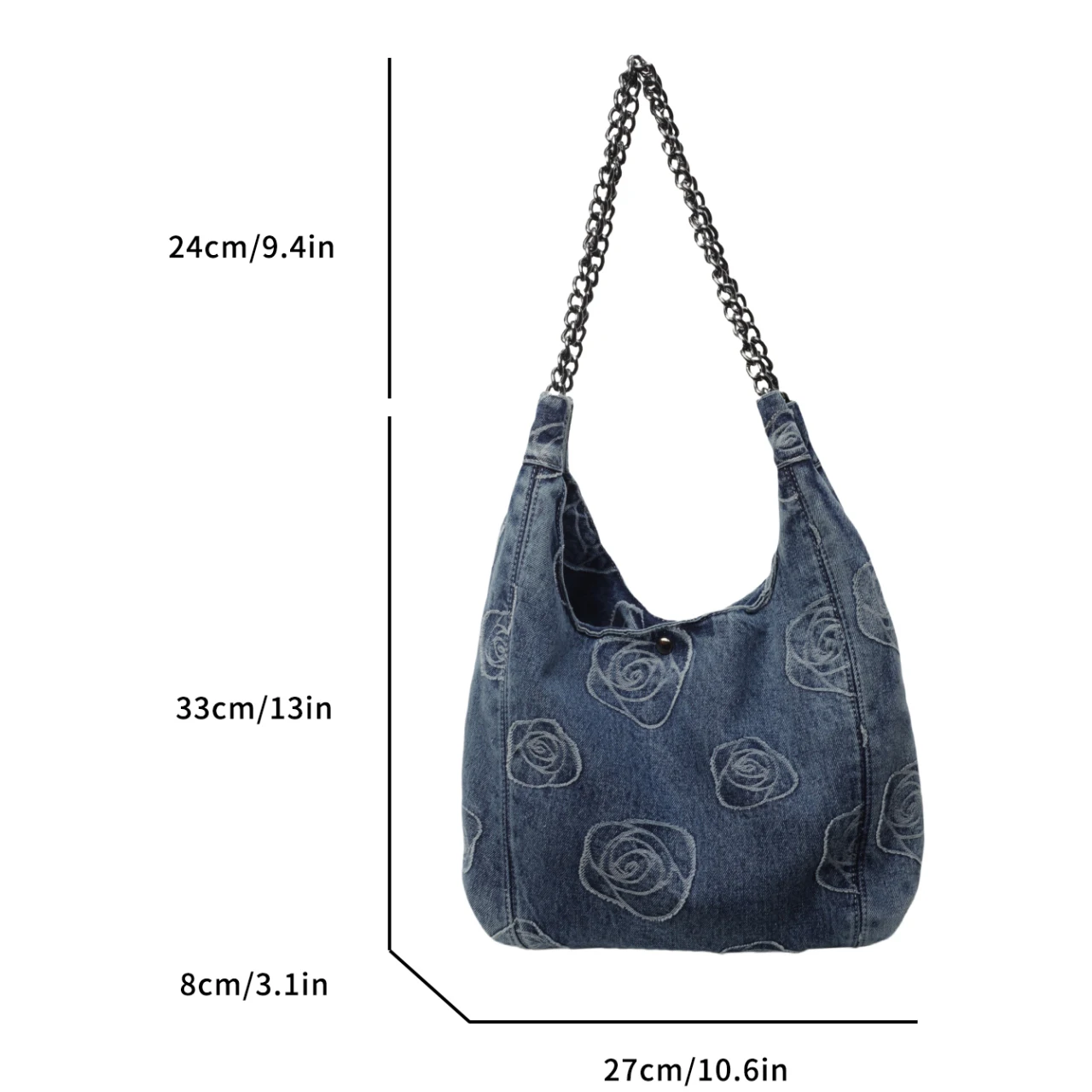 Casual  Large Capacity Tote Women Handbags Designer Jeans Bag High Quality Denim Shoulder Bag Retro Big Shopping Bag