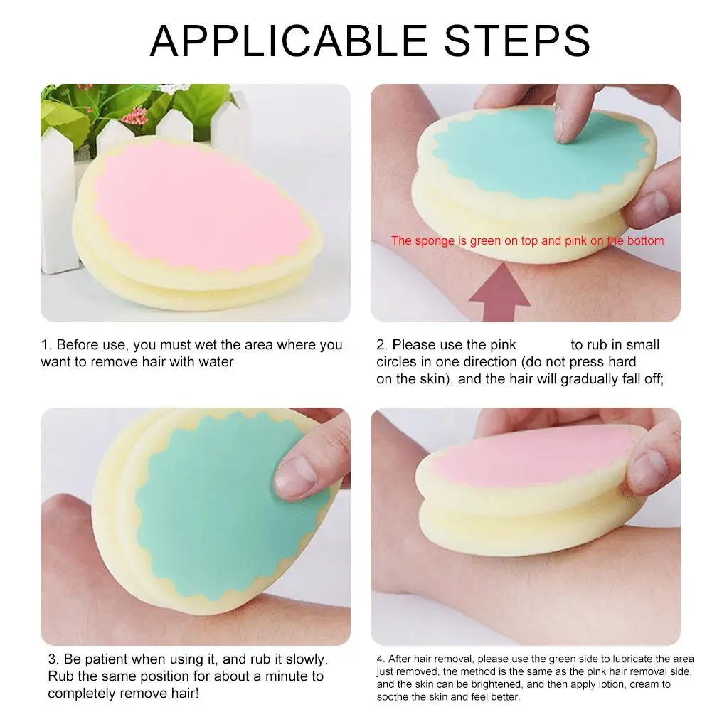 إسفنجة إزالة الشعر غير المؤلمة، وسادة إسفنجية لإزالة الشعر، أداة إزالة شعر الوجه والجسم الفعالة