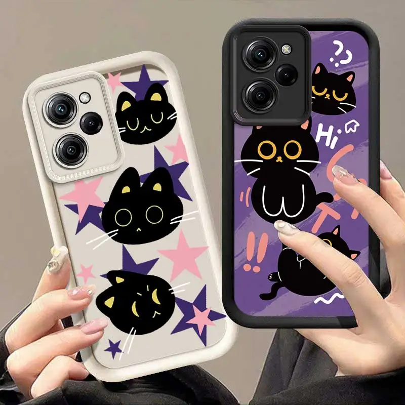 X5Pro Black Cat Adventures Sky Eye Ladder Phone Case For Xiaomi Poco C65 C61 C55 C51 C50 M6Pro X6Pro F5 X4GT F4 M3 X3 F3 M2