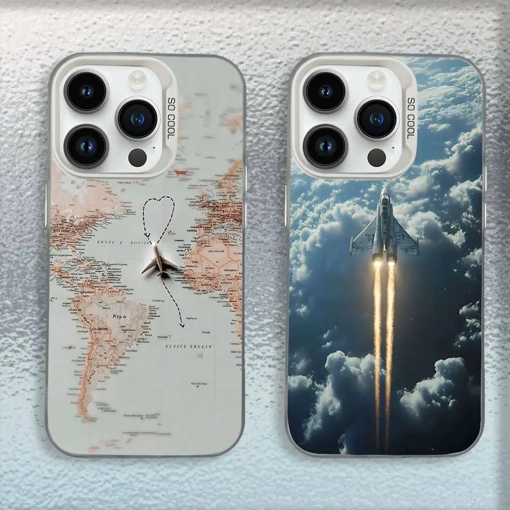 

Airplane A-Aircraft Phone Case For iPhone 16,15,14,13,12,11,Mini,Pro,E,SE4,MAX White Candy Matte Shockproof Cover