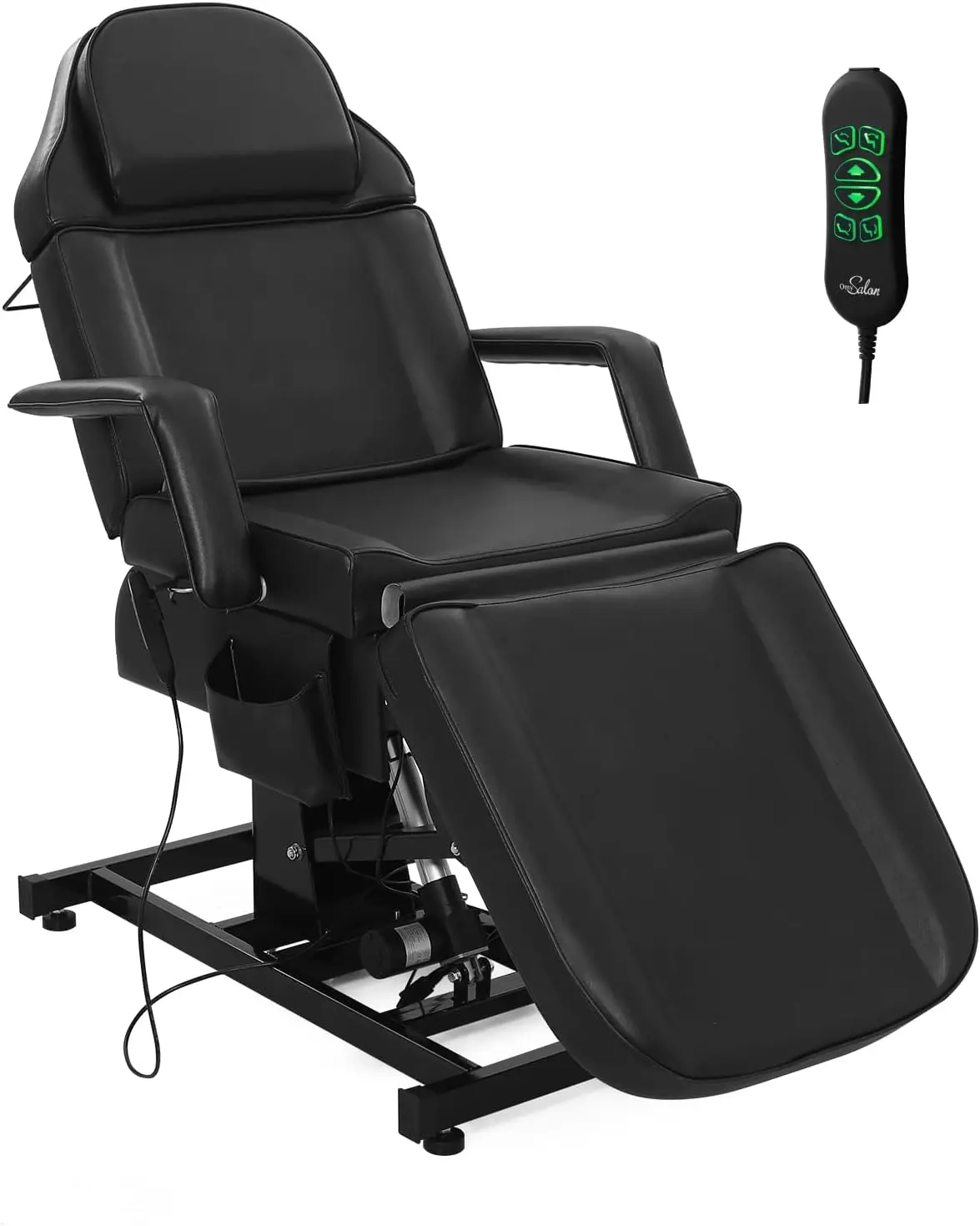 Fully Electric Salon Facial Bed Chair, Multi-Purpose Massage Tattoo Lash Waxing Table, Height Backrest Footrest