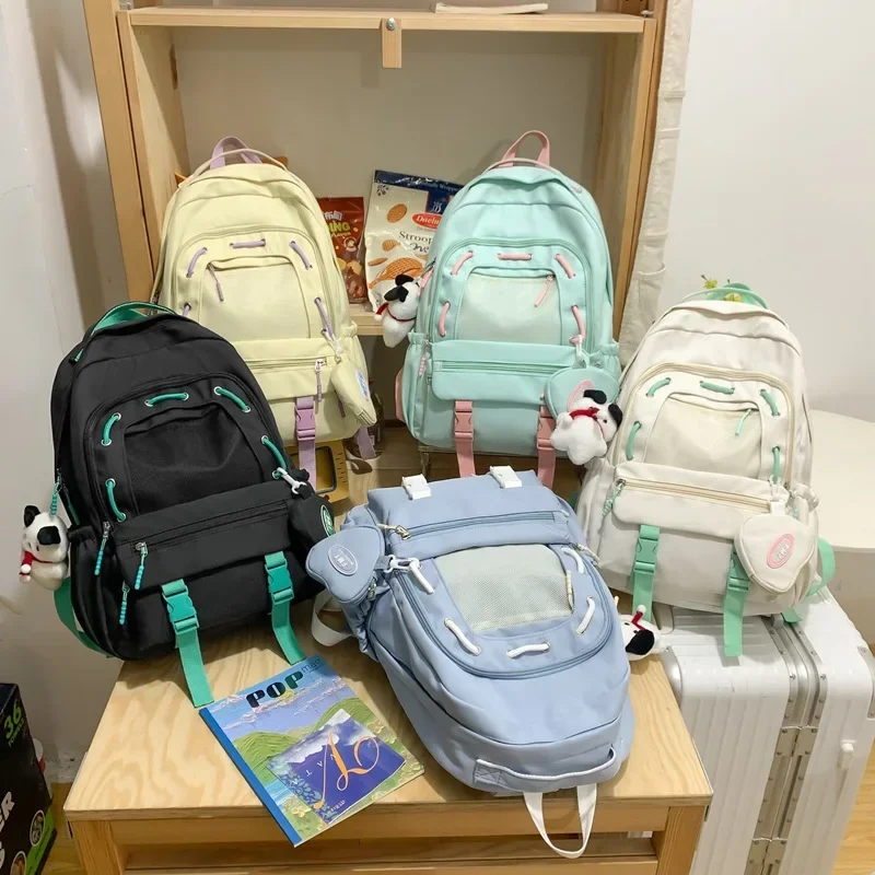 

New Fashion Backpack Trend Korean Version Casual Style Student Schoolbag Large Capacity Portable Backpacks for Girls