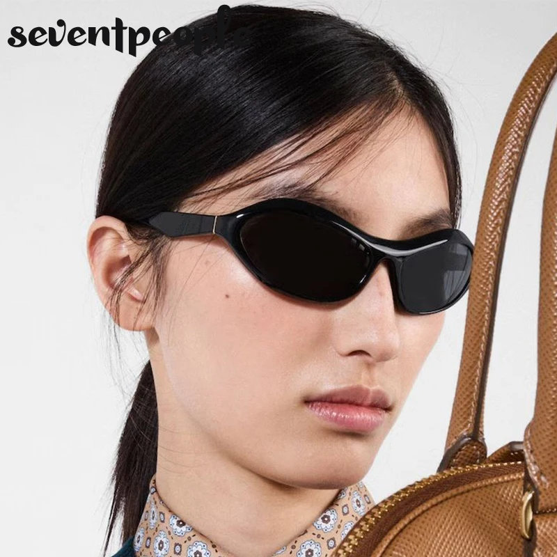 Cat Eye Y2K Punk Polygon Sunglasses Women 2024 Luxury Brand Designer Steampunk Small Oval Sun Glasses For Ladies Trendy Eyewear