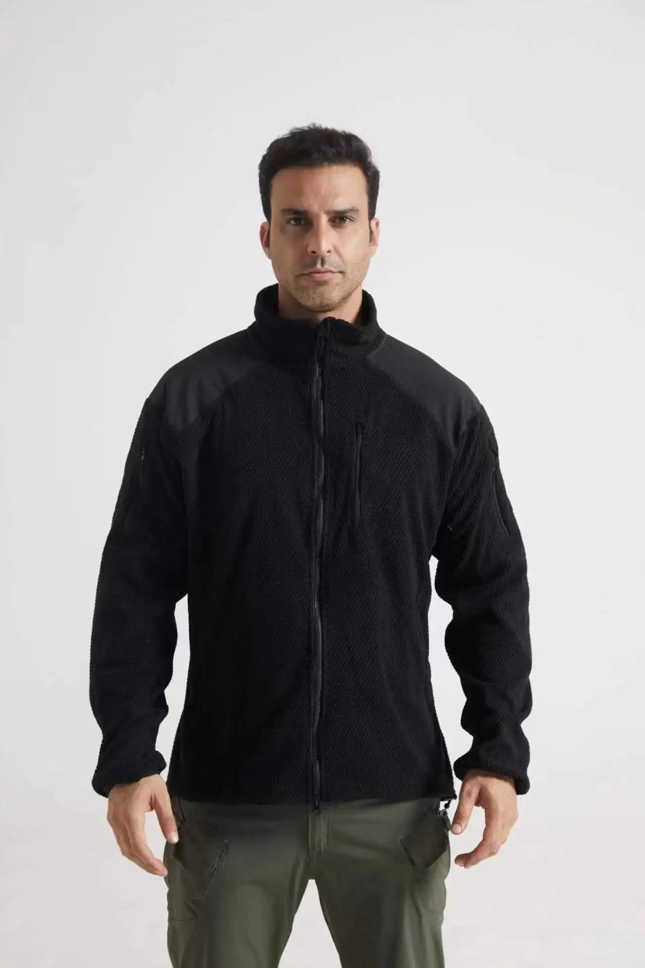 Veste polaire militaire COOLSBER pour homme, col montant, camouflage, coupe ample, thermique, pour l'hiver