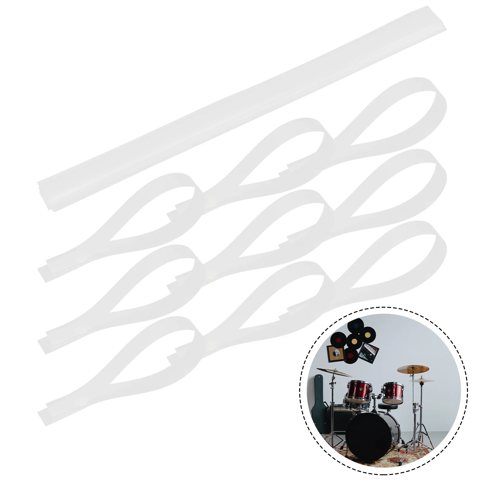 

20 Pcs Ring The Strings and Pull Strips Snare Wire Mounting Parts Straps Steel Ribbon Drum Pet Stand Bass Fixing