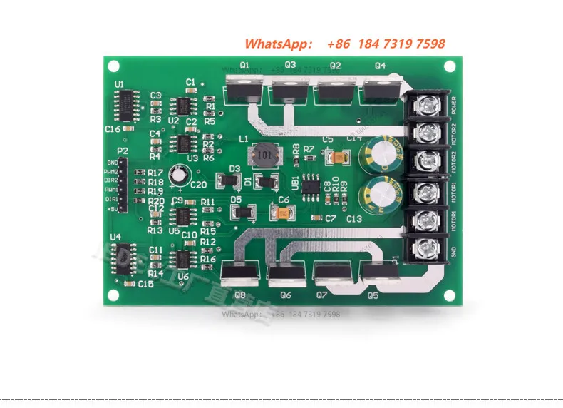 Dual-channel motor drive module, high-power H-bridge, strong braking function, DC motor drive board 10A15A