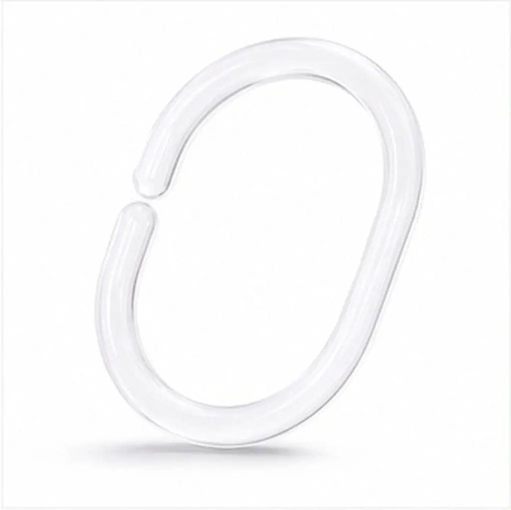 24Pcs Clear Plastic Oval Shower Curtain Rings for Smooth Silent Sliding on Rods Lightweight Flexible Nontoxic Curtain Hooks