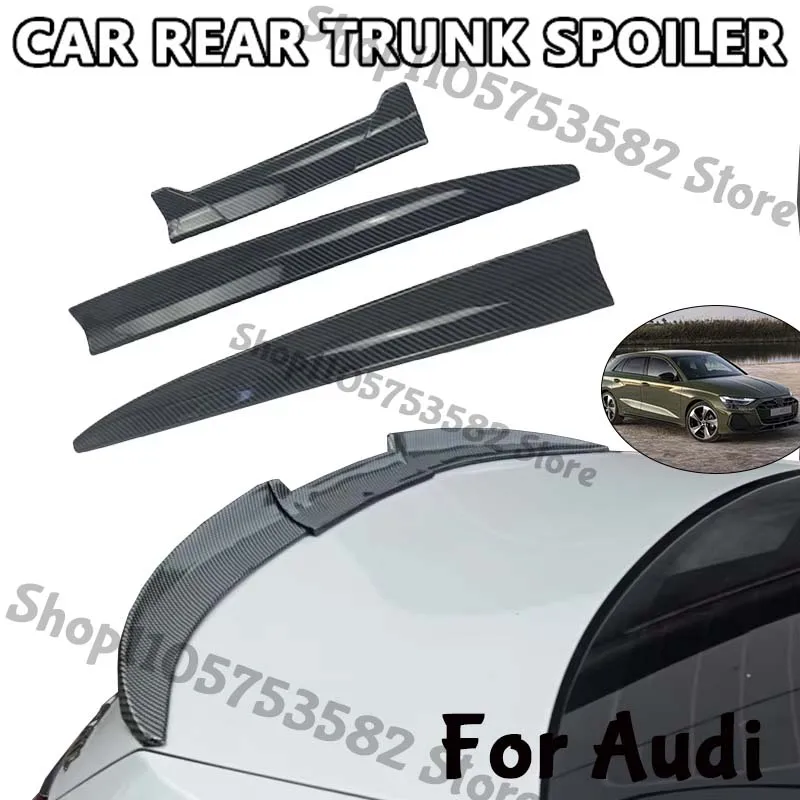 3Pcs DIY Cuttable Rear Trunk Spoiler Roof Wing Matte Black Universal Car Spoiler For Audi Sedan Hatchback Modification