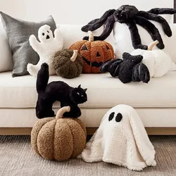 Brinquedo de pelúcia Halloween com malha saco, fantasma, fantasma, esqueleto, abóbora, aranha, travesseiro, cachorro, morcego, algodão PP, brinquedo animal, novo, 2024