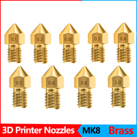 SHOOMO 3D Printer Extruder Brass Nozzles Print Head for Anet A8 Makerbot MK8 Creality CR-10  S4 S5 Ender 3 3Pro 5 Clean Tool Kit