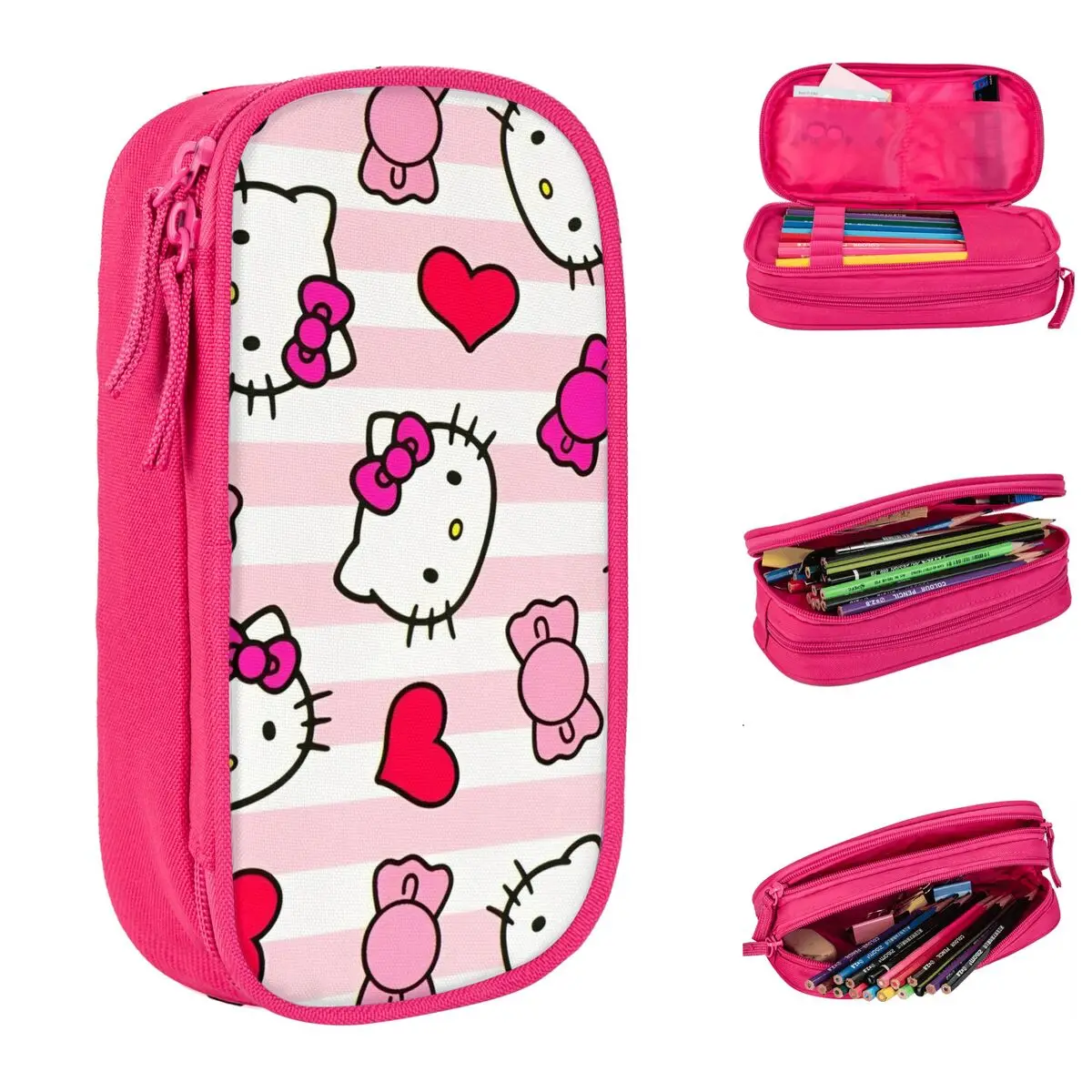 Creative Hello Kitty Pencil Case Cartoon Pencil Box Pen Box for Student Big Capacity Pencil Bags School Supplies Gift Stationery